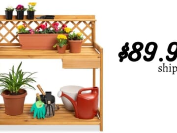 Wooden Garden Potting Bench Workstation for $89.99 Shipped