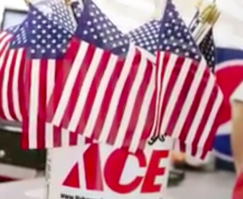 Free American Flag at Ace Hardware on May 26, 2018