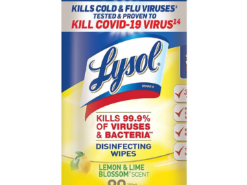 80-Count Lysol Multi-Surface Antibacterial Disinfectant Cleaning Wipes $2.49 (Reg. $5) – $0.03 each wipe!