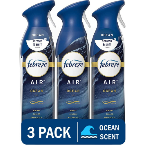 3-Pack Febreze Air Freshener Spray, Ocean as low as $7.66 Shipped Free (Reg. $12.72) – $2.55 each! – 100% natural propellant!