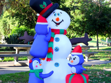 6FT Snowman Christmas Inflatables with Three Penguins $20 After Code (Reg. $40) + Free Shipping