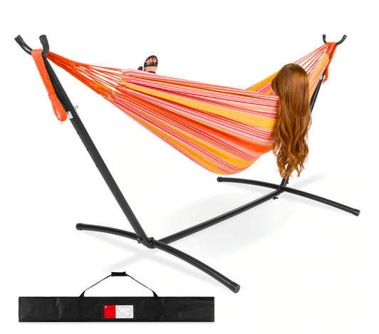 2-Person Brazilian-Style Double Hammock wtih Carrying Bag and Steel Stand only $70.19 shipped (Reg. $120!)