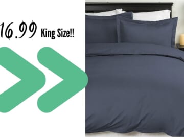 King Size Microfiber Duvet Cover Set $16.99!