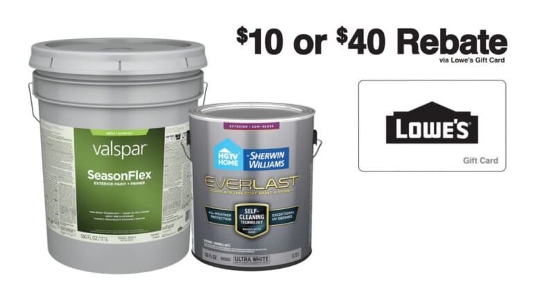 Lowe’s Exterior Paint Gift Card Rebate