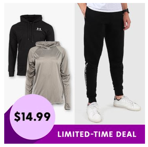 Under Armour Men and Women’s Joggers & Hoodies only $14.99 + shipping!