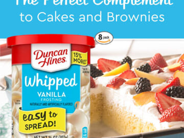 8-Count Duncan Hines Whipped Vanilla Frosting, 14 Oz. Cans as low as $11.02 Shipped Free (Reg. $13.84) – $1.38 per 14 Oz. Can!