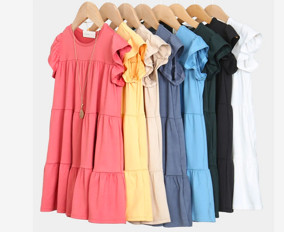 Kids Flutter Sleeve Layered Dress only $13.99 shipped!