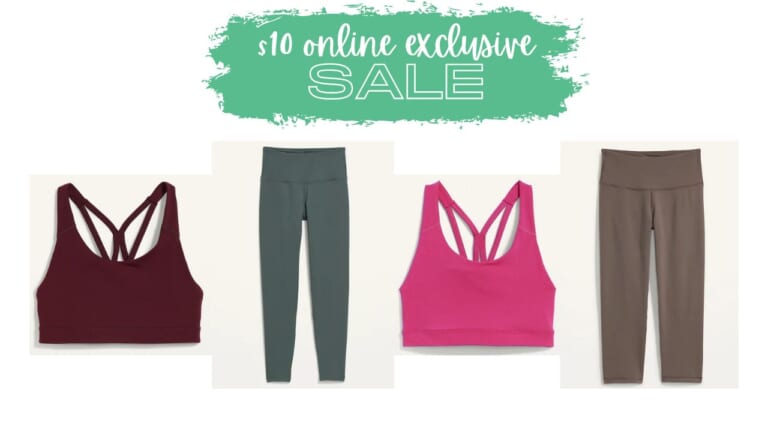 $10 PowerPress Leggings & Bras at Old Navy