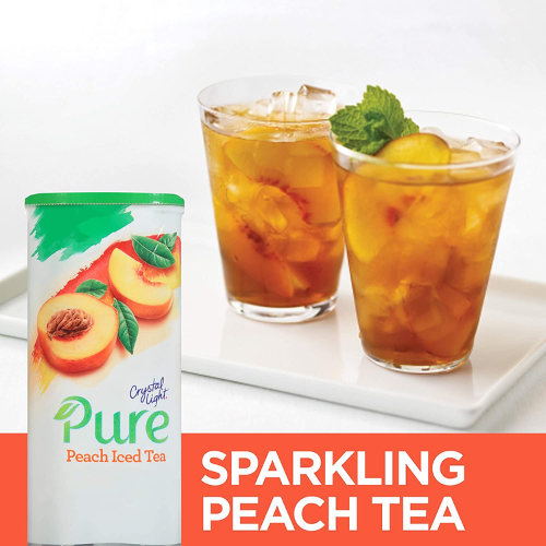 FOUR 5 Pitcher Sized Packs Crystal Light Pure Peach Iced Tea as low as $2.54 EACH Canister (Reg. $3.49) + Free Shipping! $0.51 per Pitcher! + Buy 4, Save 5%