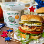 Pick Up Grillo’s Pickle Chips & Serve Up My Red, White & Bleu Grilled Chicken Burger At Your 4th Of July Celebration