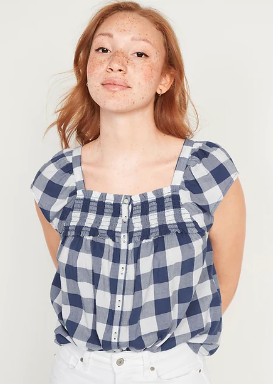 gingham blouse