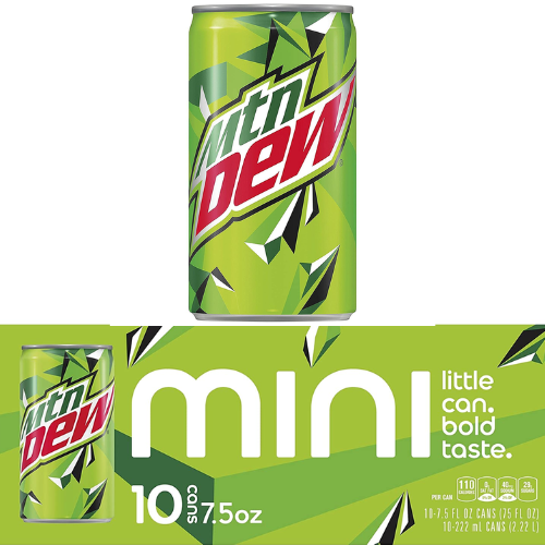 FOUR 10 Mini Cans Mountain Dew Soda as low as $3.11 EACH Box (Reg. $4.57) + Free Shipping! $0.31 per 7.5 Oz Can! + Buy 4, Save 5%