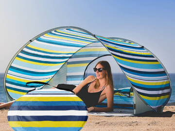 Portable Pop Up Sun/Wind Shelter $41.99 Shipped Free (Reg. $78.95) – with a UPF 50+ Sun Protection Rating!