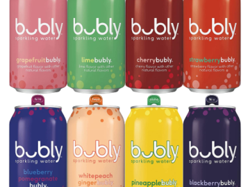 18 Cans Bubly Sparkling Water Fizzy Sampler Variety Pack as low as $16.21 Shipped Free (Reg. $24) – $0.90 per 12 FL Oz Can! 19K+ FAB Ratings! 8 Flavors!