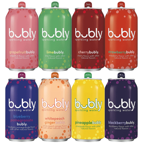 18 Cans Bubly Sparkling Water Fizzy Sampler Variety Pack as low as $16.21 Shipped Free (Reg. $24) – $0.90 per 12 FL Oz Can! 19K+ FAB Ratings! 8 Flavors!