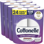 24 Family Mega Rolls Cottonelle Ultra Comfort Toilet Paper as low as $17.85 Shipped Free (Reg. $27.59) – $0.74 per Roll! 24 Family Mega Rolls = 108 Regular Rolls!