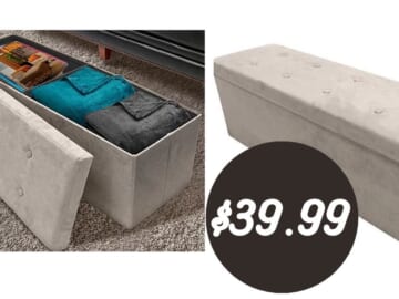 Sorbus Storage Bench Ottoman w/Cover for $39.99