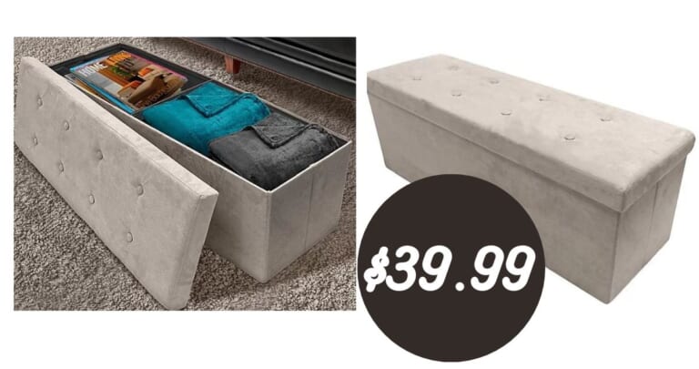 Sorbus Storage Bench Ottoman w/Cover for $39.99