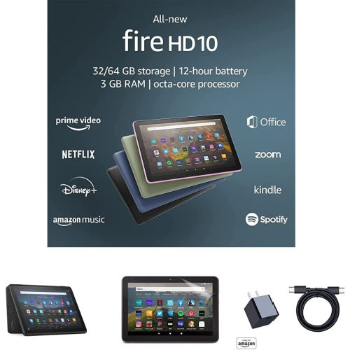 Amazon Prime Day: Fire HD 10 Tablet, 32 GB + Amazon Standing Case + 2-Pack Nupro Anti-Glare Screen Protectors + 15W USB-C Charger $144.47 Shipped Free (Reg. $226) – 4 Colors!