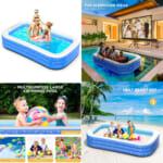 Ultivigor 10ft Inflatable Pool $34.49 After Code (Reg. $68.99) – 118″X71″X20″ Family Swimming Pool