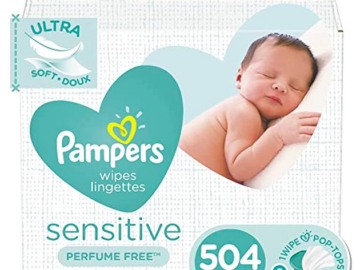 Pampers Sensitive Baby Wipes (504 count) only $12.37 shipped!