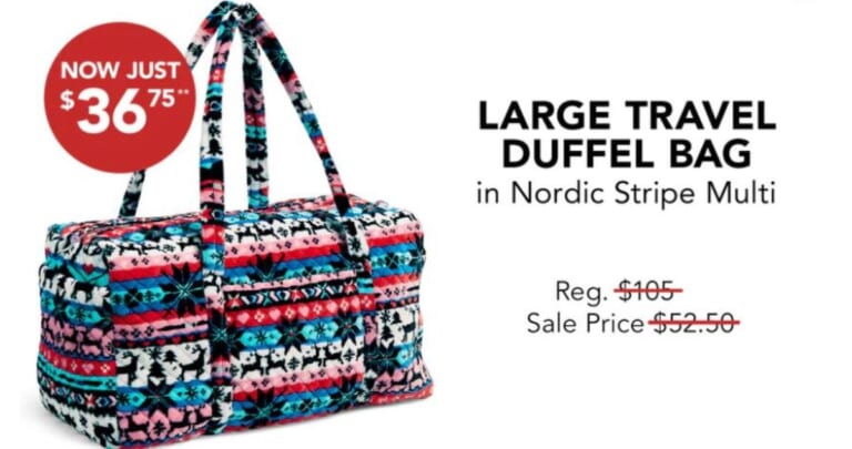 The Vera Bradley Outlet | Large Travel Duffel Bag for $36.75