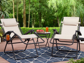 Mainstays Outdoor Zero Gravity Chair Lounger, 2 Pack only $79 shipped (Reg. $100!)