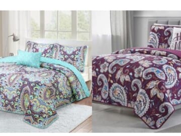 King Size 3-Piece Quilt Set For $19.54