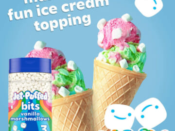 Jet-Puffed Marshmallow Bits Shaker as low as $1.79 Shipped Free (Reg. $6.77) – FAB Rated Topping Fun on Ice Cream, Cake and more