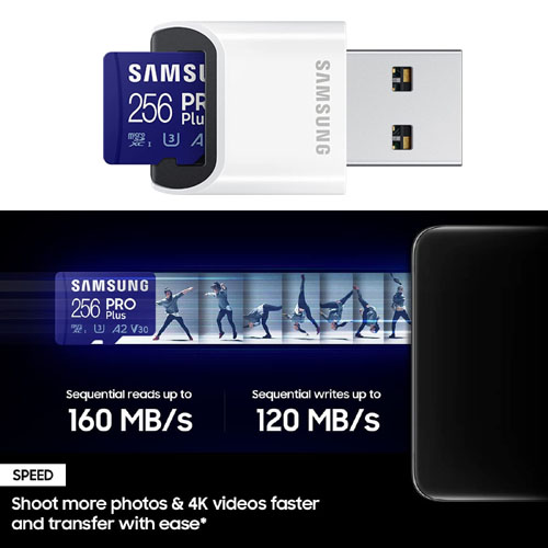 SAMSUNG PRO Plus + Reader 256GB microSDXC Memory Card $37.99 Shipped Free (Reg. $59.99) – Up to 160MB/s UHS-I, U3, A2, V30, Full HD & 4K UHD