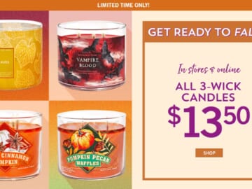 Bath & Body Works | Fall 3-Wick Candles $13.50