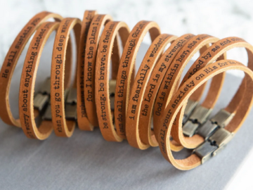 Scripture Skinny Leather Bracelets