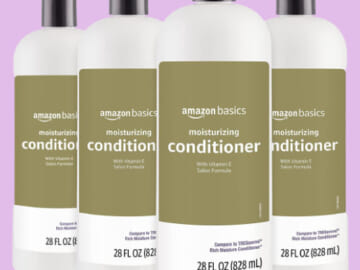 4-Count Amazon Basics Moisture Rich Conditioner as low as $8.25 Shipped Free (Reg. $13.63) – $2.06/ 28-Oz Bottle – Paraben- and Cruelty-Free