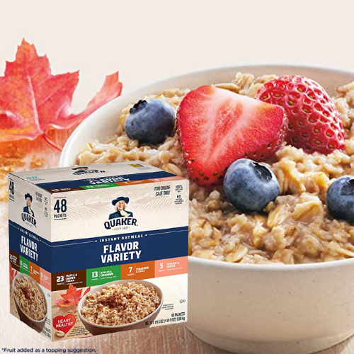 Quaker Instant Oatmeal 4-Flavor Variety as low as $0.24/Packet After Coupon (Reg. $17.38) + Free Shipping & MORE Quaker Deals