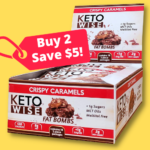 TWO 16-Count Keto Wise Fat Bombs, Crispy Caramels $17.98/Box (Reg. $27.98) – $1.12 each bar! Buy 2, save $5 Promo