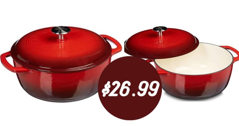 Amazon Basics Enameled Dutch Oven, 4.3-Quart for $26.99