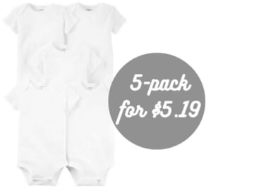 Carter’s 5-Pack Baby Bodysuits for $5.19