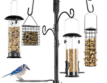 6-Hook Bird Feeding Station with 4 Bird Feeders only $37.99 shipped!