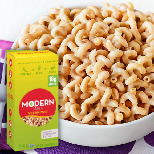 6-Count Modern Table White Cheddar Vegan Mac & Cheese as low as $14.42 After Coupon (Reg. $50) + Free Shipping – FAB Ratings! $2.40 per 5.89 Oz Box! Gluten Free, No Artificial Preservatives or Dyes, & Complete Protein!