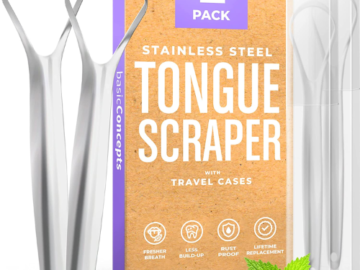 2-Pack BASIC CONCEPTS Tongue Scrapers $6.99 After Coupon (Reg. $9.79) – 71K+ FAB Ratings! $3.49 Each! Travel Cases Included!