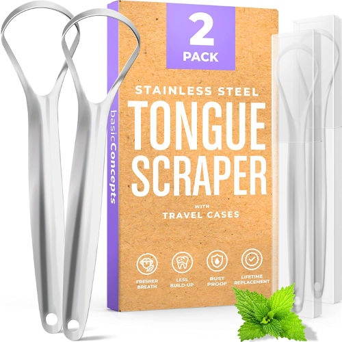 2-Pack BASIC CONCEPTS Tongue Scrapers $6.99 After Coupon (Reg. $9.79) – 71K+ FAB Ratings! $3.49 Each! Travel Cases Included!