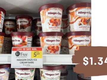 $1.34 Haagen-Daz Bars & Pints (reg. $5.69)