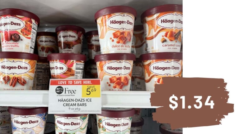 $1.34 Haagen-Daz Bars & Pints (reg. $5.69)