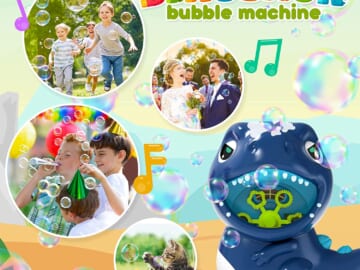 Dinosaur Bubble Machine for Toddlers $9.90 After Code (Reg. $33) + Free Shipping – With Lights and Sounds!