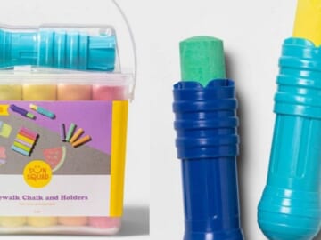 Sun Squad Chalk Set & Bucket with 2 Holders for $2.45