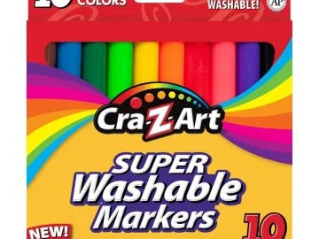 Set of 10 Cra-Z-Art Classic Broadline Washable Markers, Classic Colors $0.50 (Reg. $8) – $0.05/Marker