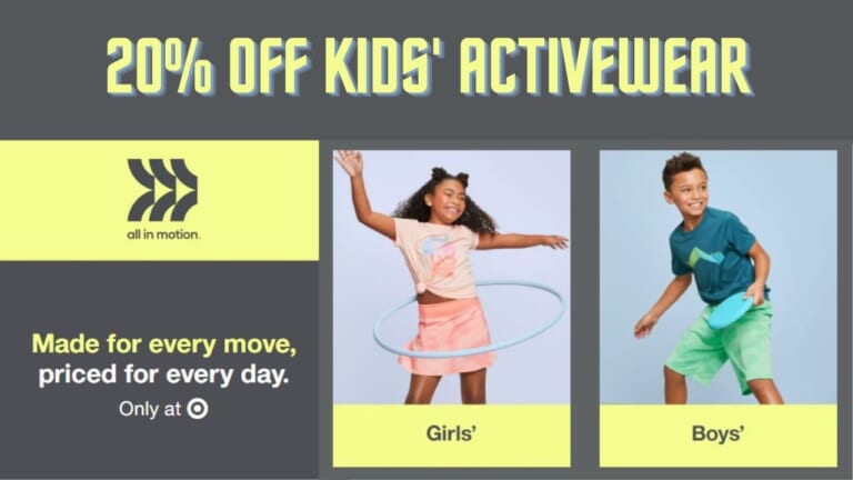 Target | 20% Off All in Motion Kids’ Clothes