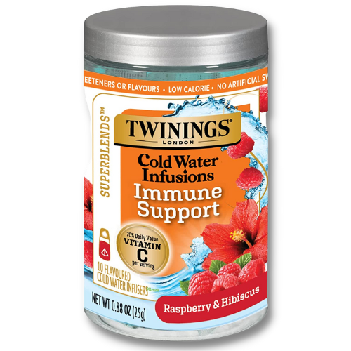 60-Count Twinings Superblends Cold Water Infusions Immune Support Raspberry & Hibiscus with Vitamin C as low as $25.83 Shipped Free (Reg. $34.47) – 40¢/ infuser!