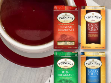 80-Count Twinings Variety Pack Black Tea Bags as low as $12.57 Shipped Free (Reg. $35.20) – 16¢/tea bag! English Breakfast, Earl Grey, Irish Breakfast, Lady Grey!