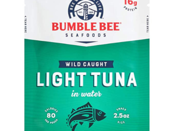 12 Pack Bumble Bee Light Tuna Pouches, 2.5oz as low as $10.37 After Coupon (Reg. $13) + Free Shipping – $0.86/Pouch